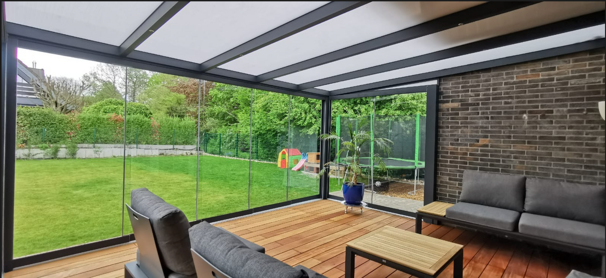 Terrasoverkapping 6,06 x 3,5m - Daktype: Glas - Veranda XL