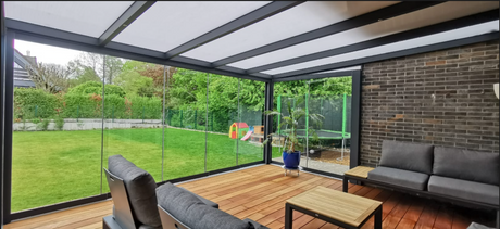 Terrasoverkapping 9,06 x 3m - Daktype: Polycarbonaat - Veranda XL