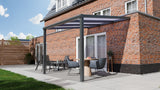 Terrasoverkapping 3,06 x 4m - Kleur - Antraciet (Ral 7014) - Daktype: Melkglas - Veranda XL