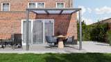 Terrasoverkapping 3,06 x 4m - Kleur - Antraciet (Ral 7014) - Daktype: Melkglas - Veranda XL