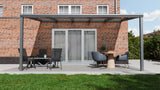 Terrasoverkapping 5,06 x 3,5m - Kleur: Antraciet (Ral 7014) - Daktype: Helder Glas