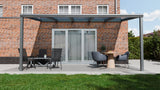 Terrasoverkapping 5,06 x 3,5m - Kleur: Antraciet (Ral 7014) - Daktype: Helder Polycarbonaat