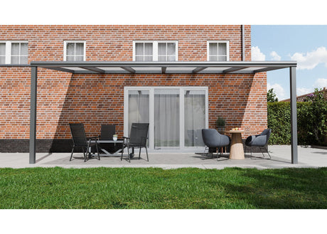 Terrasoverkapping 6,03 x 4m - Antraciet - Opaal polycarbonaat - Veranda XL